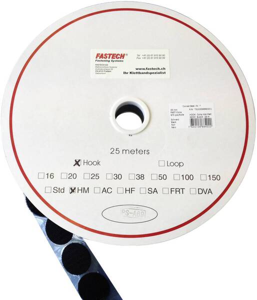 FASTECH® T01035999903C1 Klettpunkt zum Aufkleben Hotmelt Haftteil (Ø) 35 mm Schwarz 1 St.