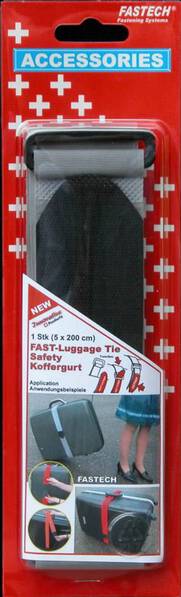 FASTECH® 922-0822 Klett-Kofferband mit Gurt Haft- und Flauschteil (L x B) 2000 mm x 50 mm Grau 1 St.
