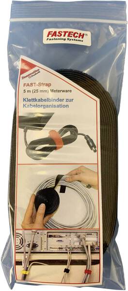 FASTECH® 695-330-Bag Klettband zum Bündeln Haft- und Flauschteil (L x B) 5000 mm x 25 mm Schwarz 5 m