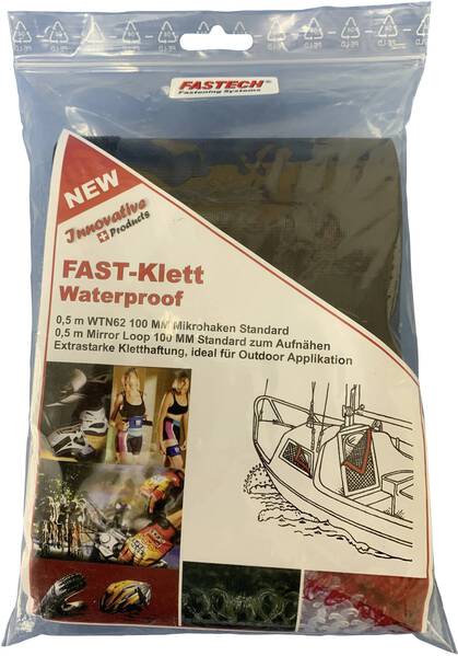 FASTECH® 707-330-Bag Klettband zum Aufnähen Mikrohaken (L x B) 500 mm x 100 mm Schwarz 0.5 m