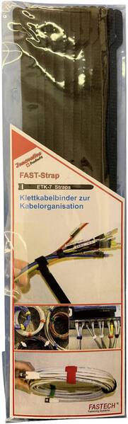 FASTECH® E7-2-330-B10 Klettkabelbinder zum Bündeln Haft- und Flauschteil (L x B) 200 mm x 7 mm Schwarz 10 St.