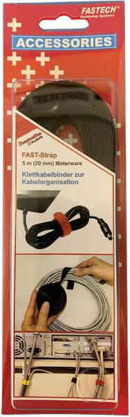 FASTECH® 697-330C Klettband zum Bündeln Haft- und Flauschteil (L x B) 5000 mm x 20 mm Schwarz 5 m