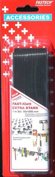 FASTECH® 730-330-1C Klettband zum Aufkleben Hotmelt Haft- und Flauschteil, extrastark (L x B) 1000 mm x 50 mm Schwarz 1