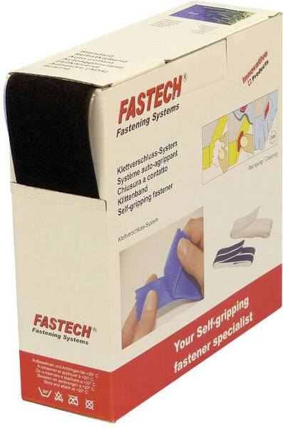 FASTECH® B50-SKL02999910 Klettband zum Aufkleben Hotmelt Flauschteil (L x B) 10000 mm x 50 mm Schwarz 10 m
