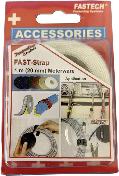 FASTECH® 910-010 Klettband zum Bündeln Haft- und Flauschteil (L x B) 1000 mm x 20 mm Weiß 1 m
