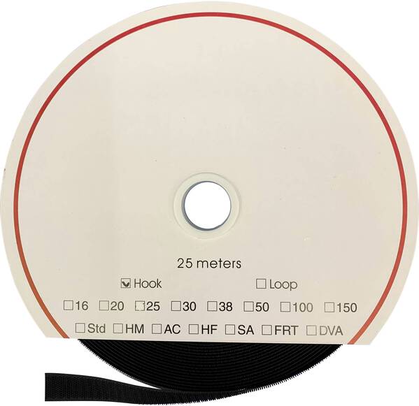 FASTECH® T0103099990225 Klettband zum Aufkleben Acrylat Haftteil (L x B) 25000 mm x 30 mm Schwarz 25 m