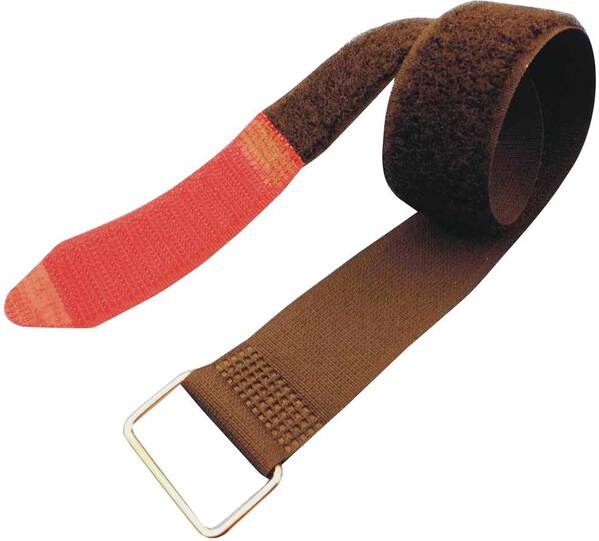 FASTECH® F101-25-630M Klettband mit Gurt Haft- und Flauschteil (L x B) 630 mm x 25 mm Schwarz, Rot 5 St.