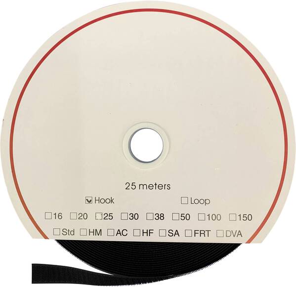 FASTECH® T0102099990125 Klettband zum Aufnähen Haftteil (L x B) 25000 mm x 20 mm Schwarz 25 m