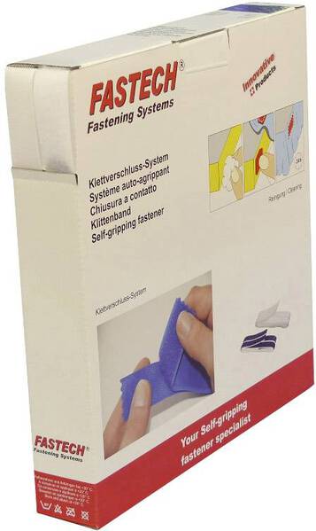 FASTECH® B20-STD-HL000025 Klettband zum Aufnähen Haft- und Flauschteil (L x B) 25 m x 20 mm Weiß 25 m