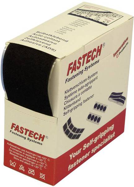 FASTECH® B50-SK-L-999905 Klettband zum Aufkleben Hotmelt Flauschteil (L x B) 5 m x 50 mm Schwarz 5 m