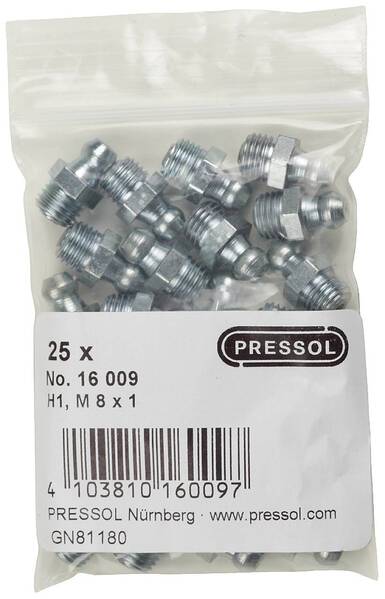 Pressol Kegelschmiernippel H1-gerade, M 8 x 1-VZ 25 St.