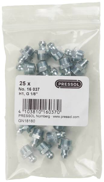 Pressol Kegelschmiernippel H1-gerade, G 1/8''-VZ 25 St.