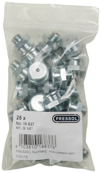 Pressol Flachschmiernippel M1-KØ 16, G 1/8''-VZ 25 St.