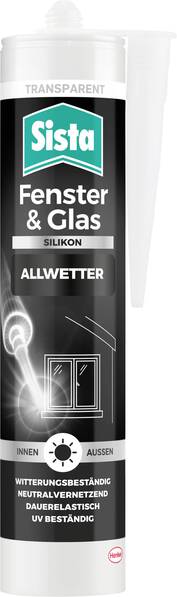 Sista Fenster & Glas Silikon Herstellerfarbe Transparent SHFT3 280 ml