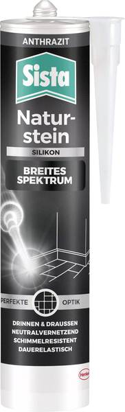 Sista Sista Naturstein Silikon Herstellerfarbe Anthrazit SHNM3 280 ml