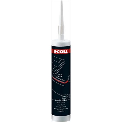 E-COLL - Sanitär Silikon (Polysiloxan) grau Essigvernetzend 310ml Kartusche