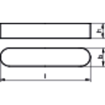 NOBRAND - Passfeder DIN 6885 Form A ohne Bohrung rundstirnig Edelstahl A4 blank 6 25 x 6