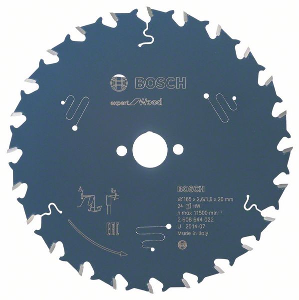 BOSCH Kreissägeblatt Expert for Wood, 165 x 20 x 2,6 mm, 24