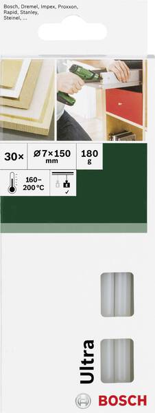 Bosch Accessories Heißklebesticks 7 mm 150 mm Transparent (milchig) 180 g 30 St.