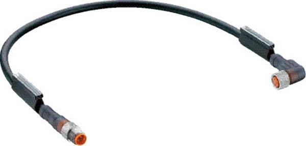 Belden 43655-1 Sensor-/Aktor-Steckverbinder, konfektioniert M8 Stecker, gerade, Buchse, gewinkelt 0.60 m Polzahl Sensore