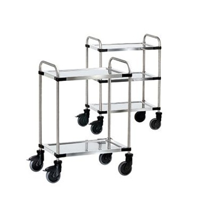 fetra® - Edelstahl-Etagenwagen 5036, 2 Etagen, Tragkraft 120kg