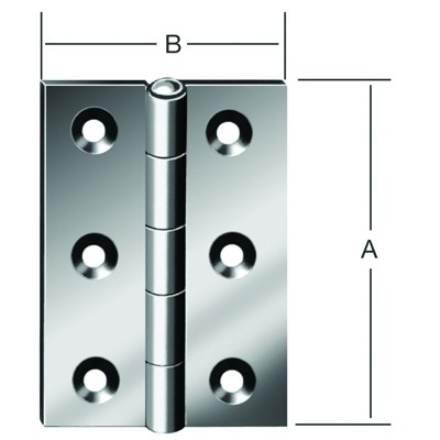 Vormann - Scharnier halbbreit Stahl verzinkt, 100x72mm, DIN 7954 B, gerollt, Messingstift