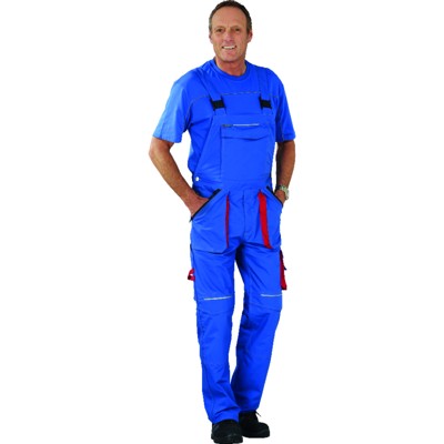 Planam - Latzhose 2831 kornblau/rot, Größe 54