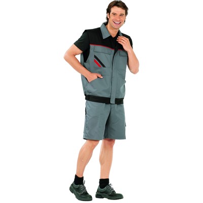 Planam - Arbeitsweste 2362 schiefer/schwarz/rot, Größe 3XL