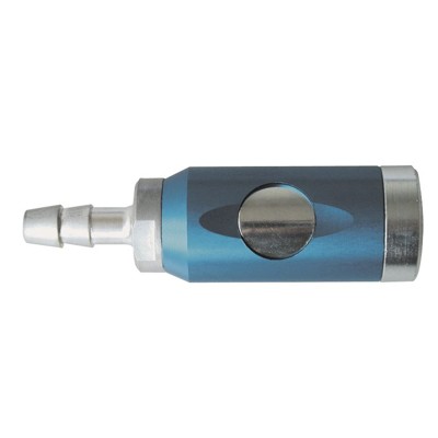 ewo® - Sicherheitskupplung mit Druckknopf, drehbar, DN7,4 Al/ST blau Schlauchtülle DN13