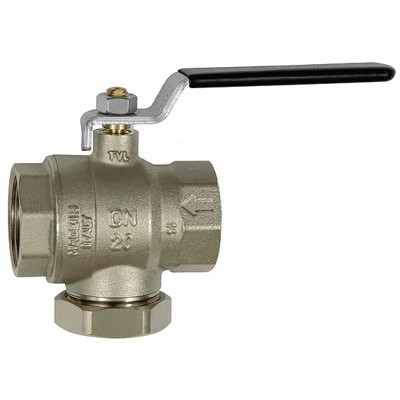 RIEGLER® - Kugelhahn mit integriertem Schmutzfänger, Messing vernickelt, G 2"
