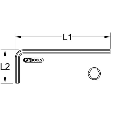 KSTOOLS® - Innensechskant-Winkelstiftschlüssel phosphatiert, XL, 3/16''