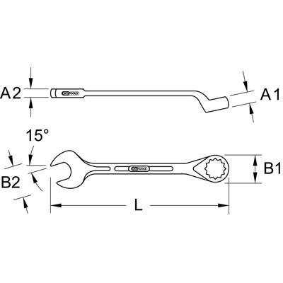 KSTOOLS® - Ringmaulschlüssel, gekröpft, 3.1/4"