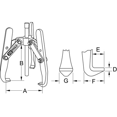 KSTOOLS® - Universal-Abzieher 3-armig, 18-100mm