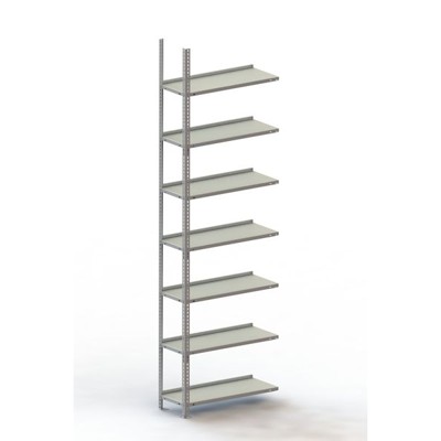 META® - Büro Compact AR 2500 x 750 x 300mm verzinkt kpl. mit 7 Böden ohne Abdeckboden