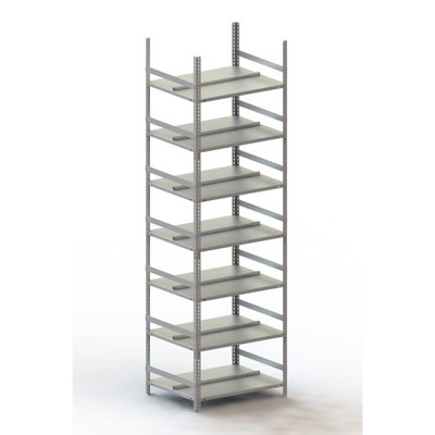 META® - Büro Compact Grundregal 2500 x 750 x 600 vzk mit 7 Böden ohne Abdeckboden