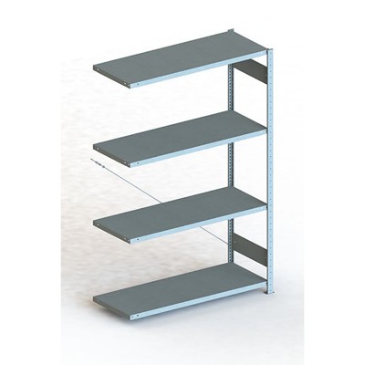 META® - Anbauregal CLIP 230 S3 2000 x 1300 x 500 RAL 7035 kpl. mit 4 Böden