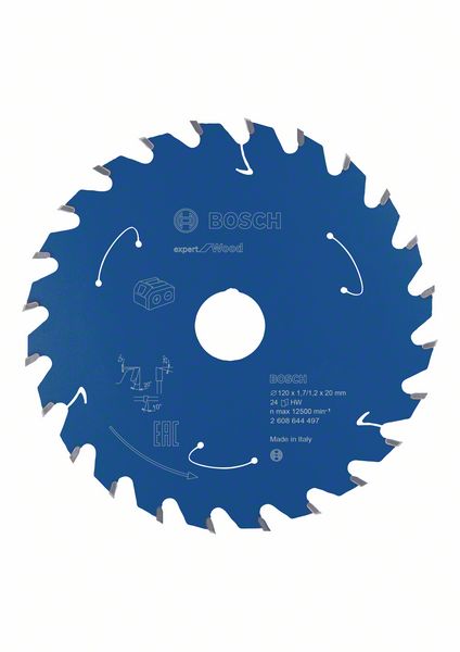 BOSCH Akku-Kreissägeblatt Expert for Wood, 120 x 1,7/1,2 x 20, 24 Zähne