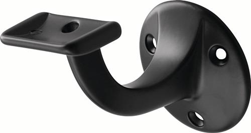 HERMETA Handlaufträger 3507 Alu.ku.-besch.schwarz D.Wandplatte 56mm ger.Auflage HERMETA
