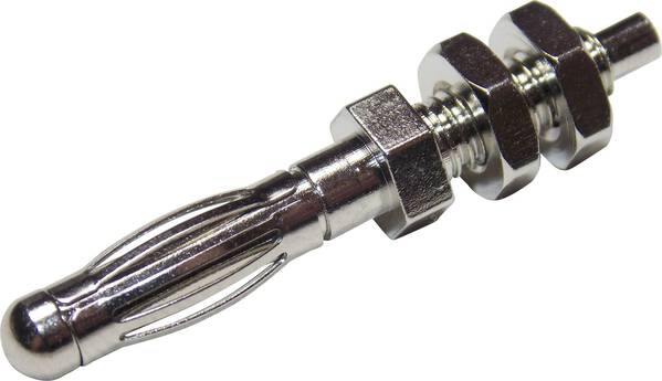 TRU COMPONENTS TC-R8-B2H Bananenstecker Stecker, gerade Stift-Ø: 4 mm Silber 1 St.
