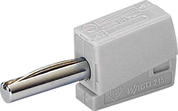 WAGO Bananenstecker Stecker, gerade Stift-Ø: 4 mm Grau 1 St.