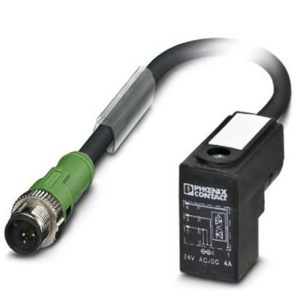 Phoenix Contact 1435580 Sensor-/Aktor-Steckverbinder, konfektioniert M12 Stecker, gerade, Stecker, gewinkelt 30.00 cm Po