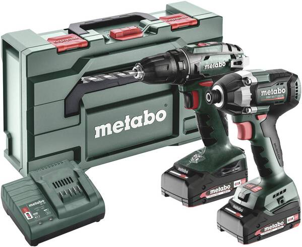 Metabo BS+SSD200LTBL 685193000 Akku-Bohrschrauber, Akku-Schlagschrauber 18V 2Ah Li-Ion inkl. Akku, i