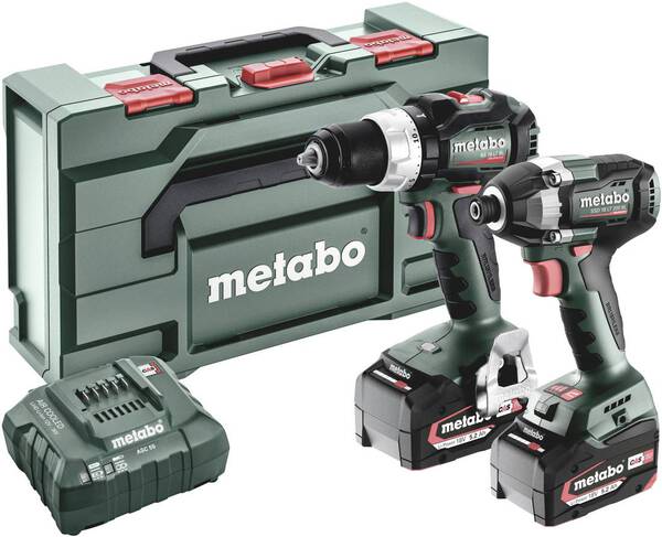 Metabo BSLBL+SSD200LTBL 685196000 Akku-Bohrschrauber, Akku-Schlagschrauber 18V 5.2Ah Li-Ion inkl. Ak