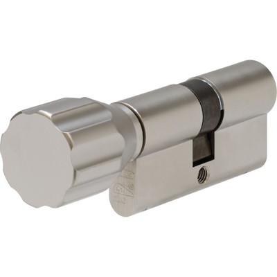 ABUS - Profil-Knaufzylinder,ECK660,BLZ50/K40,10-stiftig, gl.,Messing matt Nickel Pearl
