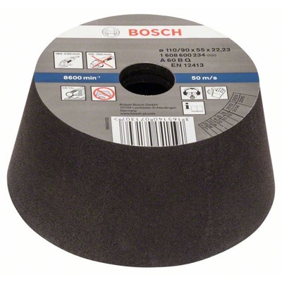 Bosch - Schleiftopf, konisch-Metall/Guss 90mm, 110mm, 55mm, 60 (1608600234)