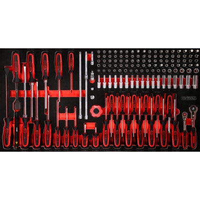 KSTOOLS® - 1/4" Steckschlüssel- / und Schraubendreher in Schaumstoffeinlage, 146-teilig