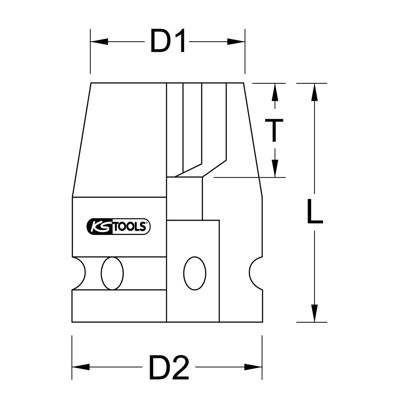 KSTOOLS® - 3/4" Sechskant-Kraft-Stecknuss, kurz, 36mm