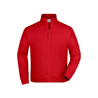 James & Nicholson - Sweatjacke French Terry JN058, rot, Größe M
