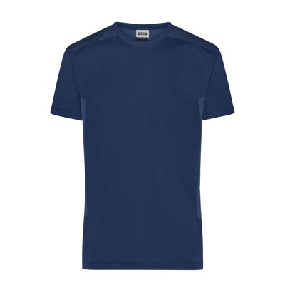 James & Nicholson - Herren BIO Workwear T-Shirt Kontrast JN1824, navy-blau, Größe XXL