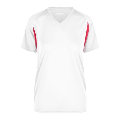 James & Nicholson - Damen Laufshirt Topcool® JN316, weiß/rot, Größe XS